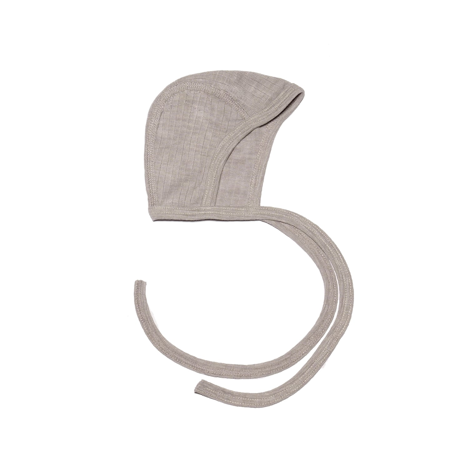 BABY WOOL, COTTON & SILK BONNET - GREY MELANGE