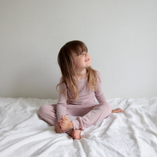 WOOL, COTTON & SILK PANTS - DUSTY PINK