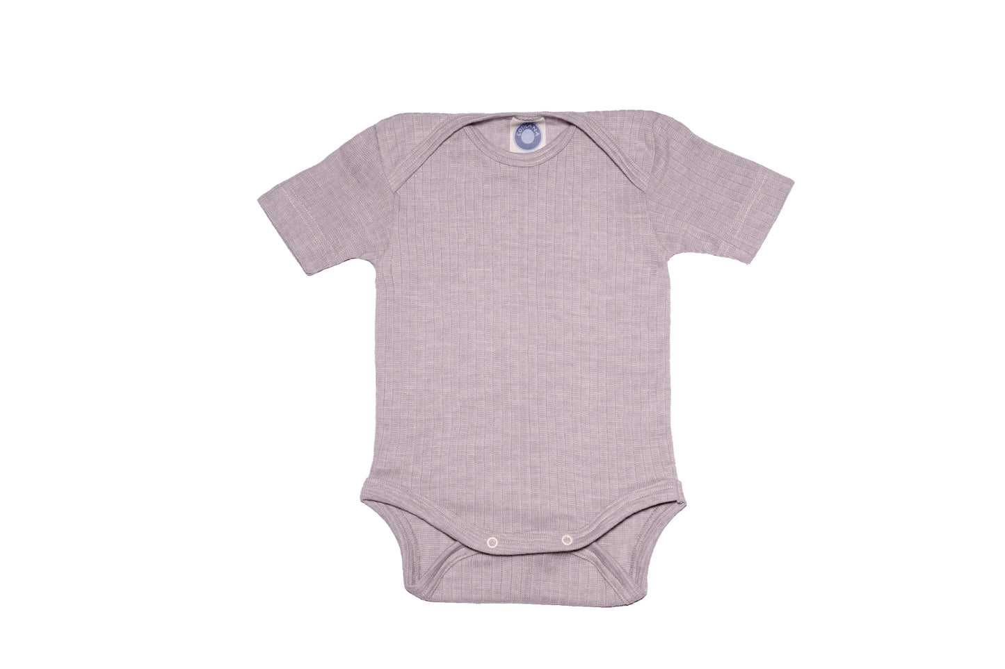 BABY WOOL, COTTON & SILK SHORT SLEEVE BODY - GREY MELANGE