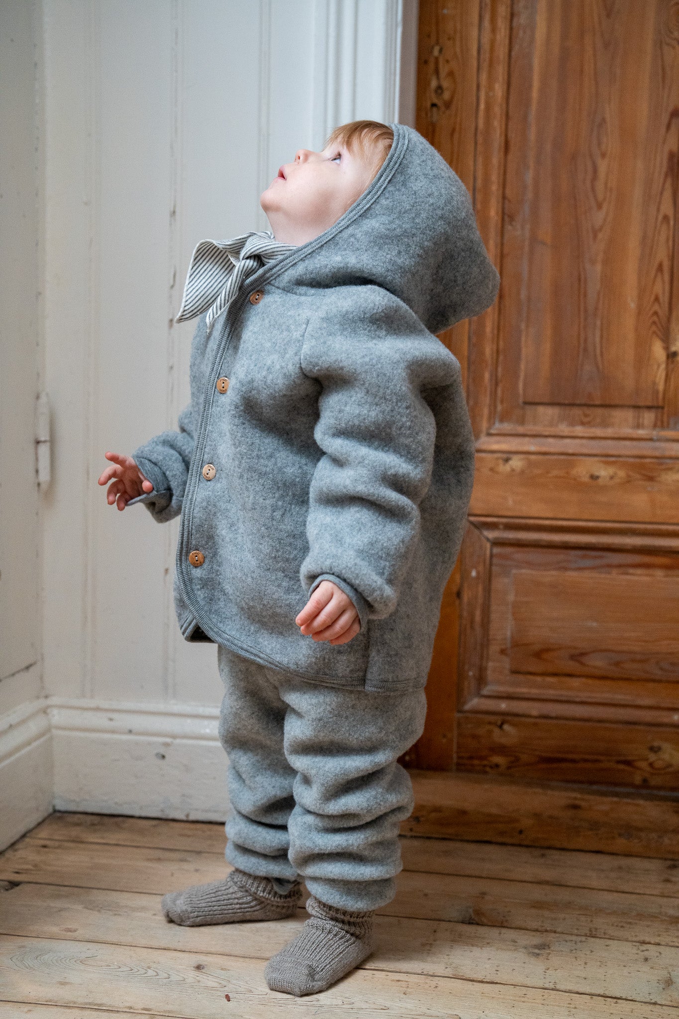 ORGANIC WOOL PANTS - LIGHT GREY MELANGE