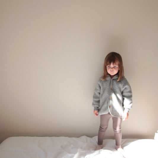 ORGANIC WOOL JACKET - LIGHT GREY MELANGE