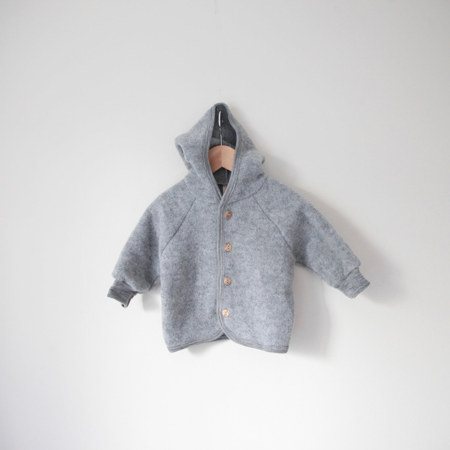 ORGANIC WOOL JACKET - LIGHT GREY MELANGE
