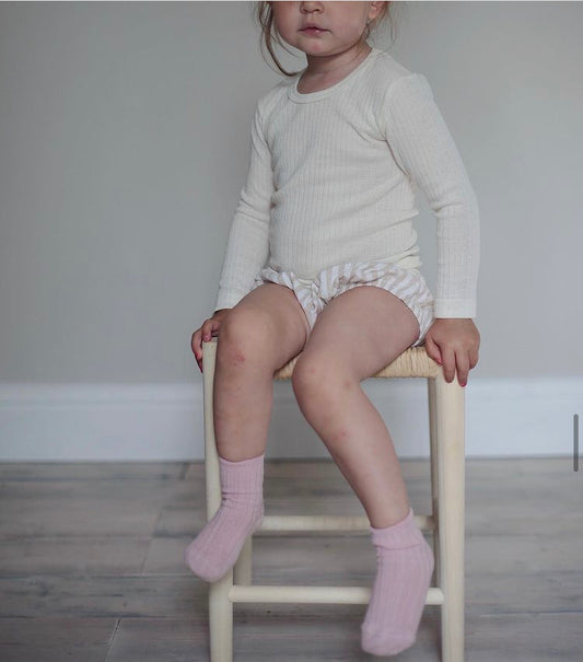 WOOL, COTTON & SILK LONG SLEEVE TOP - NATURAL