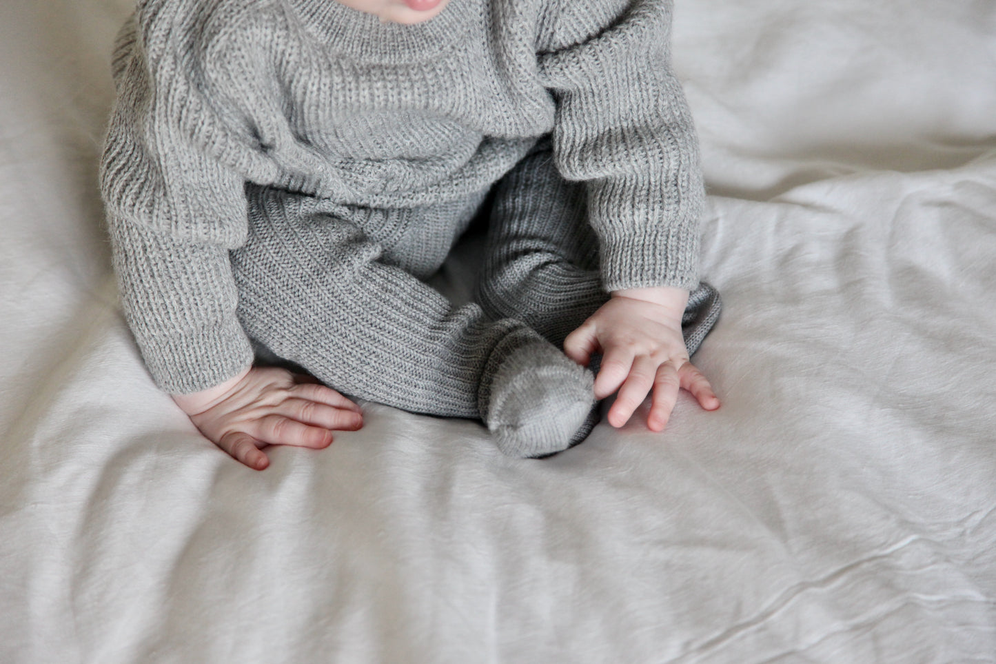 ORGANIC WOOL TIGHTS - GREY MELANGE