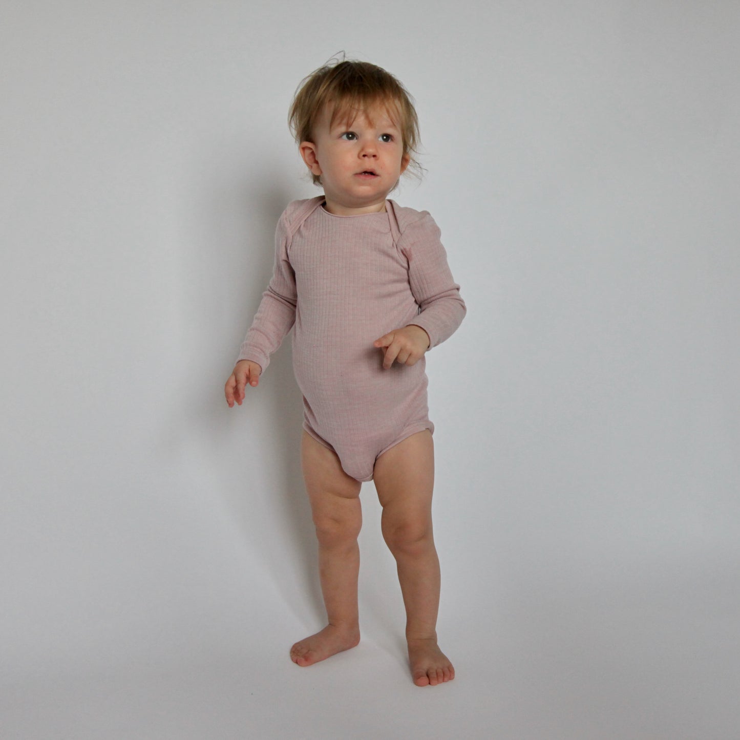BABY WOOL, COTTON & SILK BODY - DUSTY PINK
