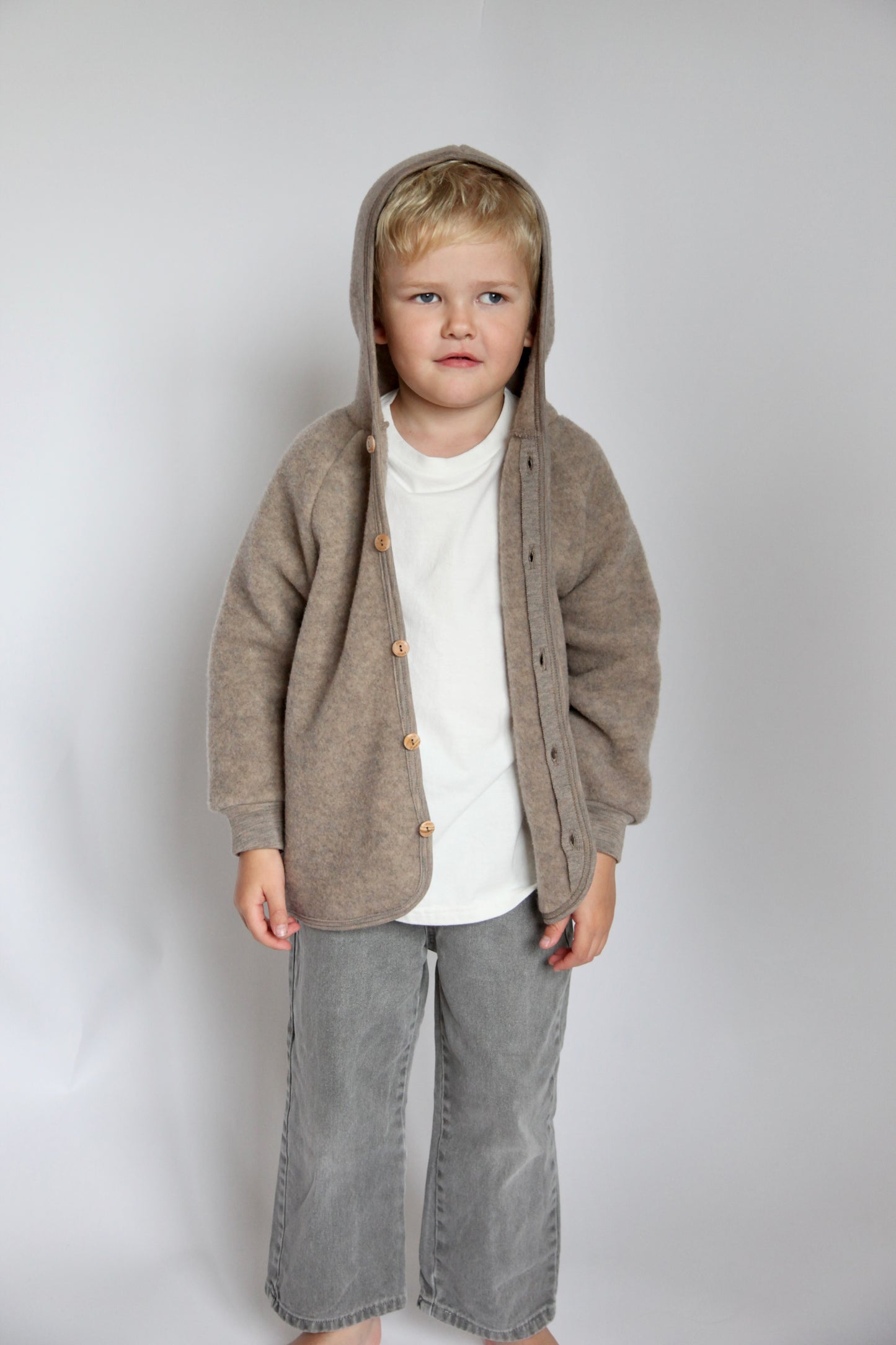 ORGANIC WOOL JACKET - WALNUT