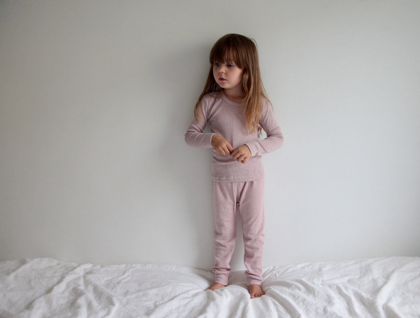 WOOL, COTTON & SILK PANTS - DUSTY PINK