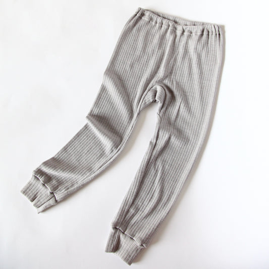 WOOL, COTTON & SILK PANTS - GREY MELANGE