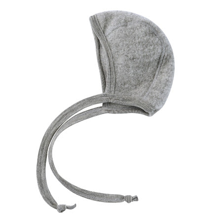 ORGANIC WOOL BONNET - LIGHT GREY MELANGE