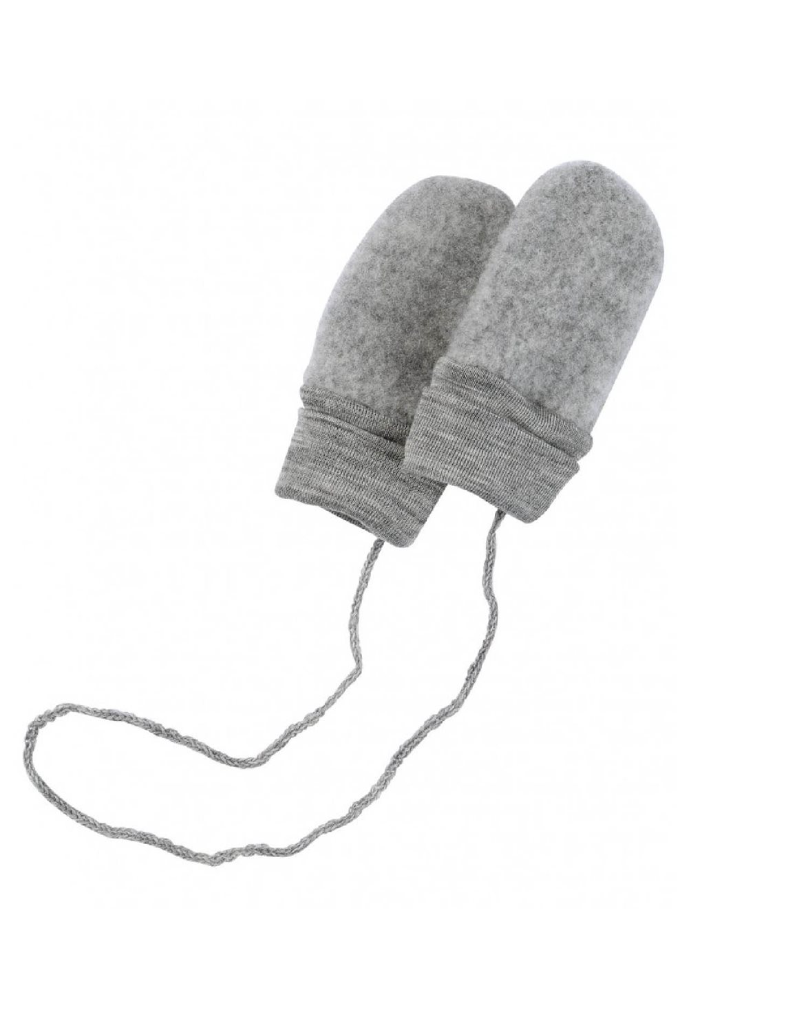 ORGANIC WOOL MITTENS - LIGHT GREY MELANGE