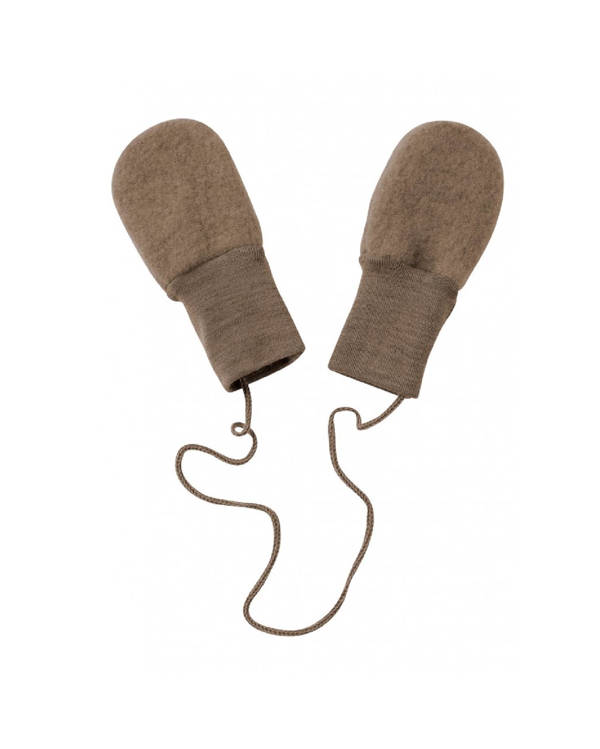 ORGANIC WOOL MITTENS - WALNUT