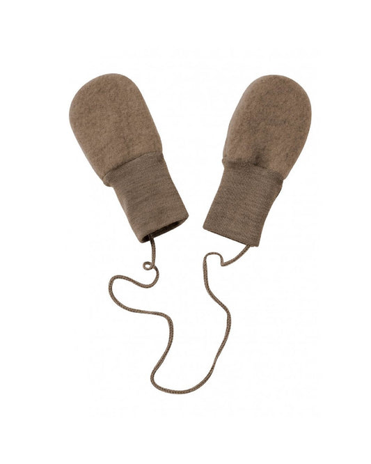 ORGANIC WOOL MITTENS - WALNUT