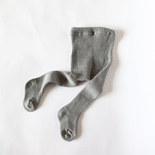 ORGANIC WOOL TIGHTS - GREY MELANGE