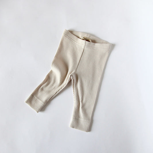 RIBBED LEGGINGS - VANILLA