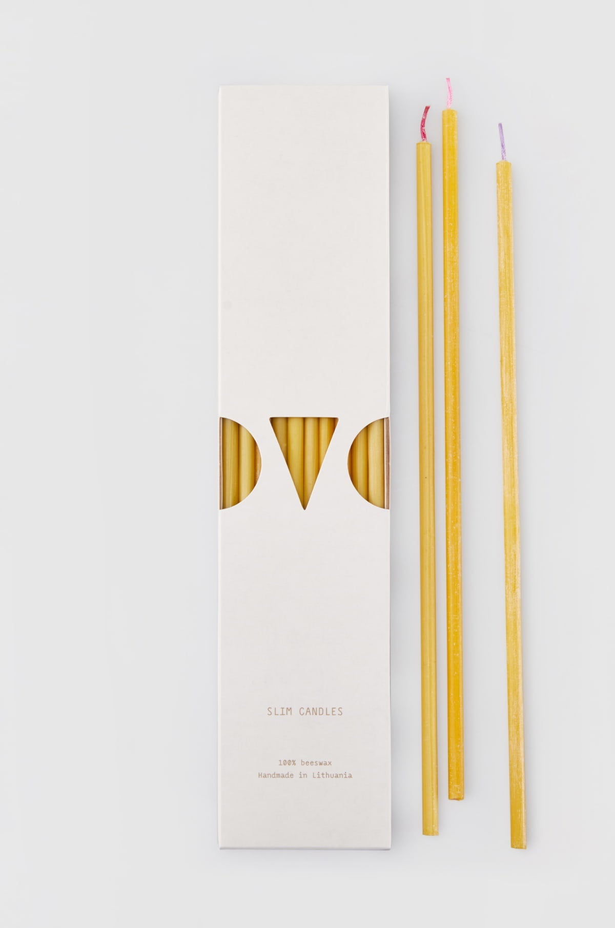 NATURAL BEESWAX SLIM CANDLES - 10 PACK