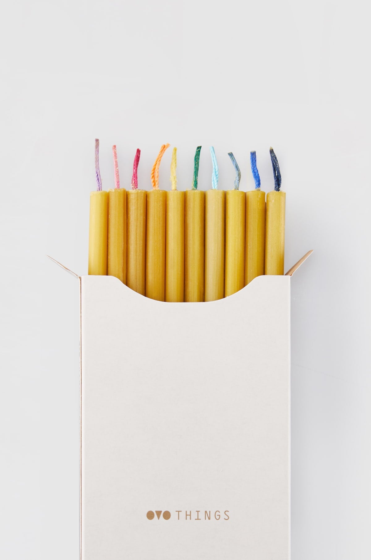 NATURAL BEESWAX SLIM CANDLES - 10 PACK