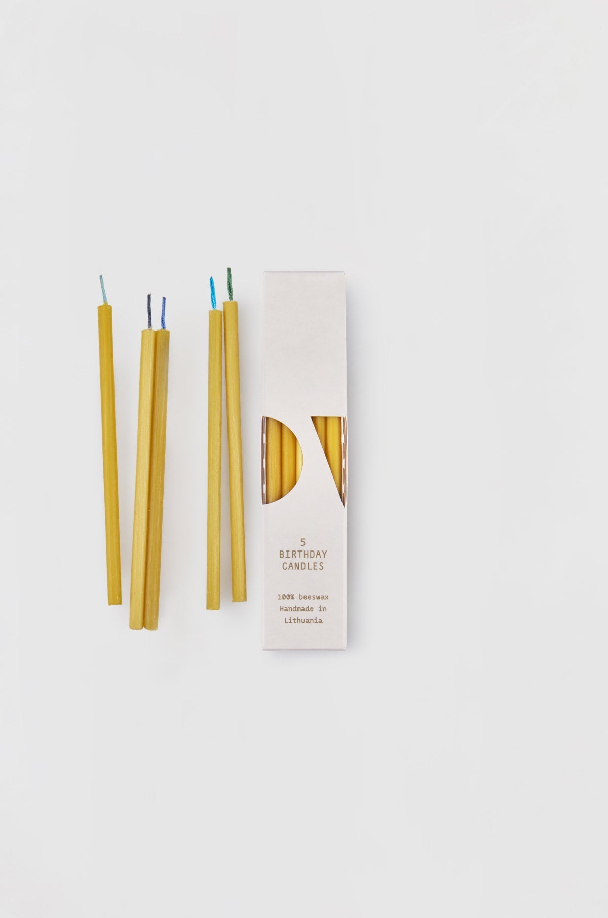 NATURAL BEESWAX BIRTHDAY CANDLES - 5 PACK